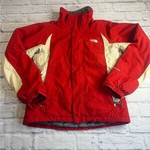 The North Face Vibrant Red and Cream Jacket. Size Small. Snow Ski.